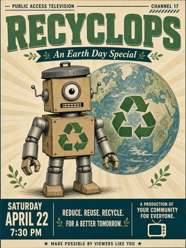 The Recyclops Earth Day Shows poster